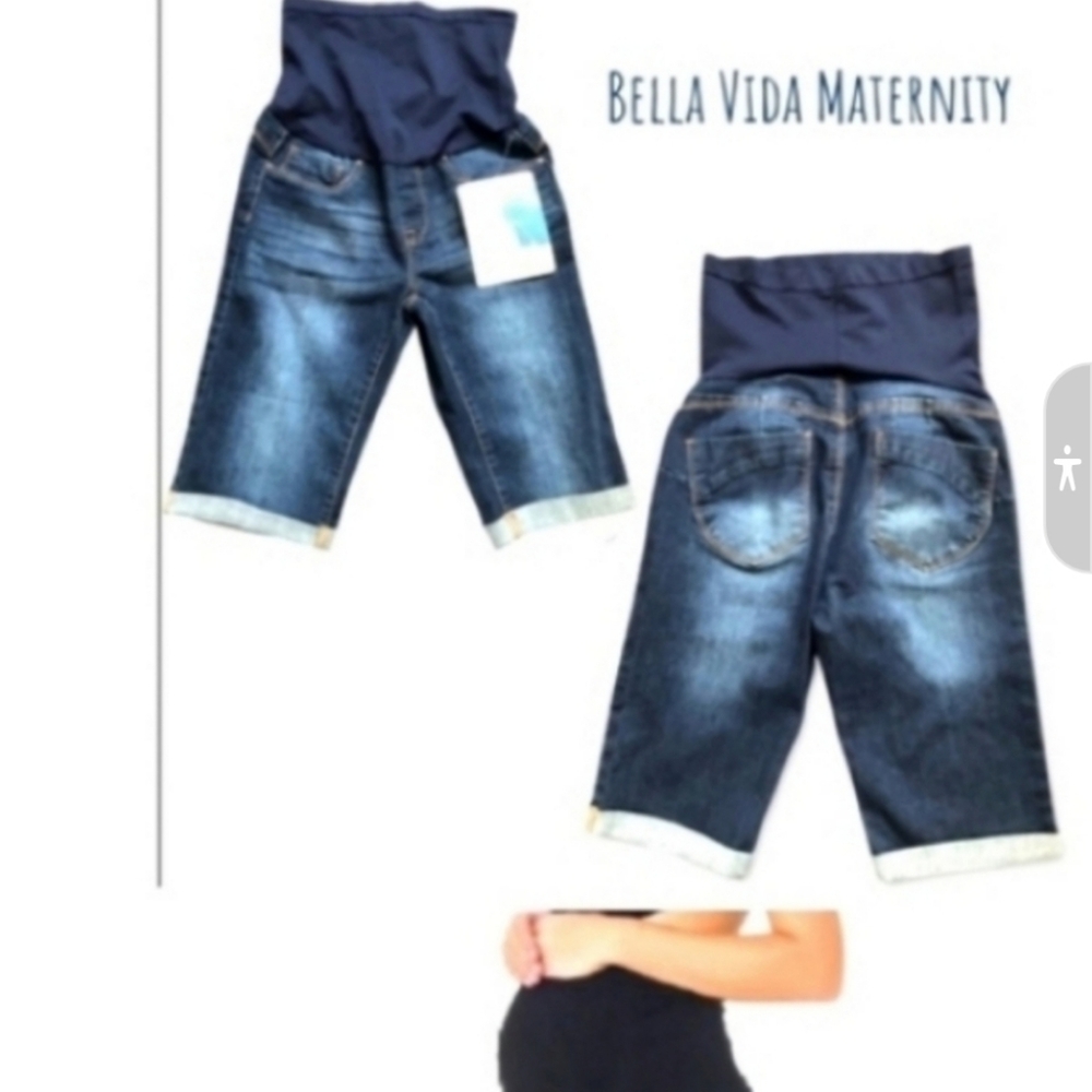 NWT Maternity Jean Shorts Bella Vida Size Small Booty Lift And Contour